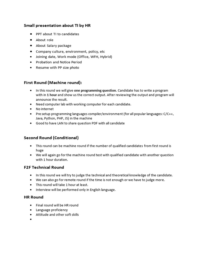 Odoo Developer Campus Hiring Process | PDF