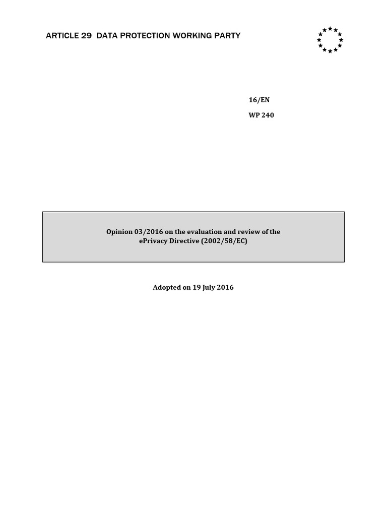 wp240 Eprivacy en | PDF