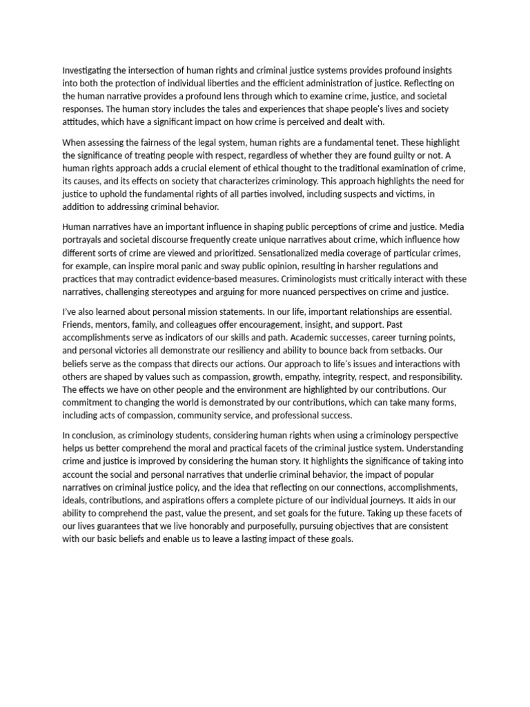 Investigating The Intersection of Human Rights and Criminal Justice ...