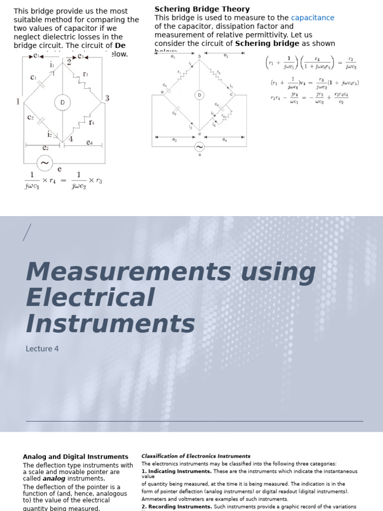 Measurements Using Electrical Lec 4 | PDF