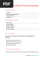 Exhumation License Application Form | PDF | Burial | Cremation