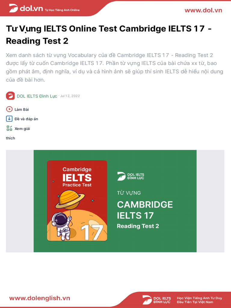 CAM17 - Reading Test 2 | PDF