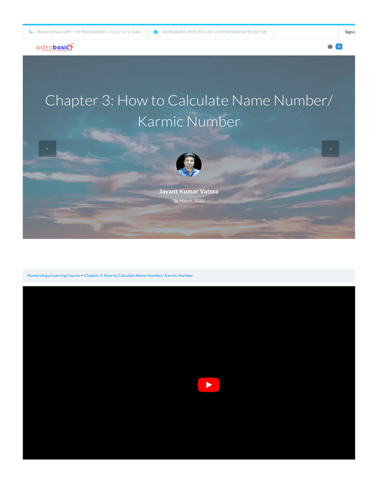 Chapter 3 - How To Calculate Name Number - Karmic Number - AstroBasic | PDF