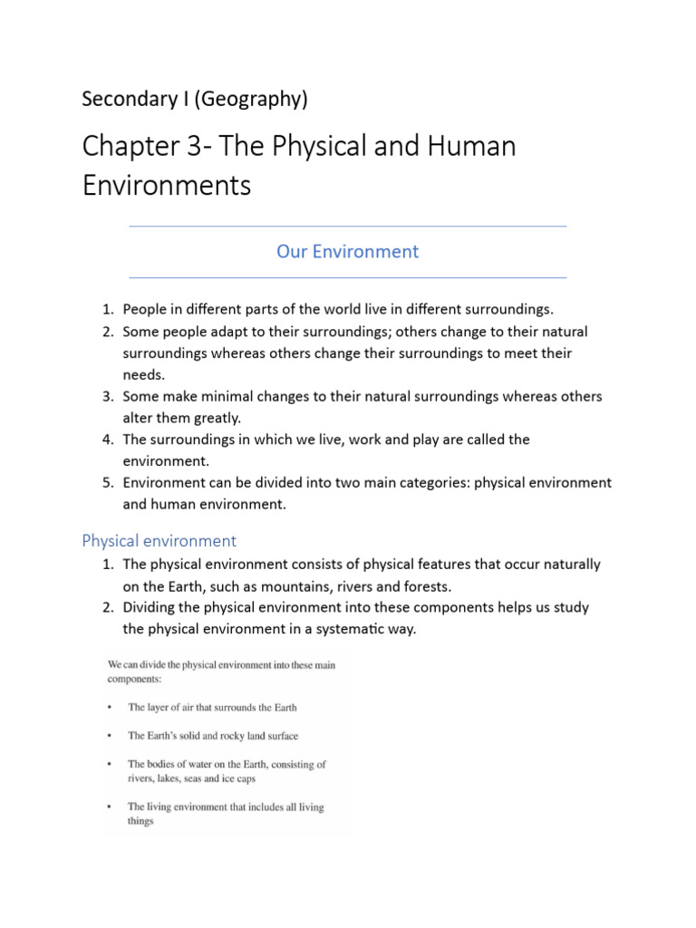 Chapter 3 Notes (Geography S1) | PDF