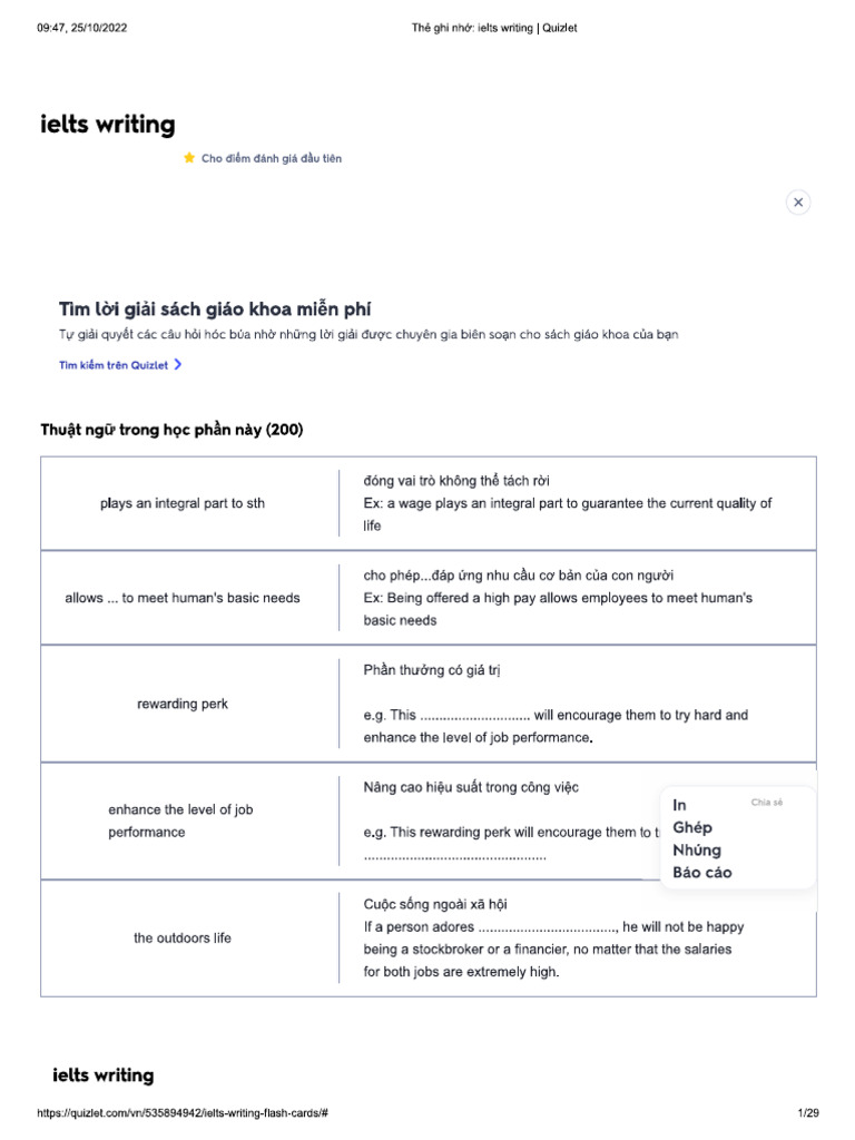 Vocabulary For Ielts Writing | PDF