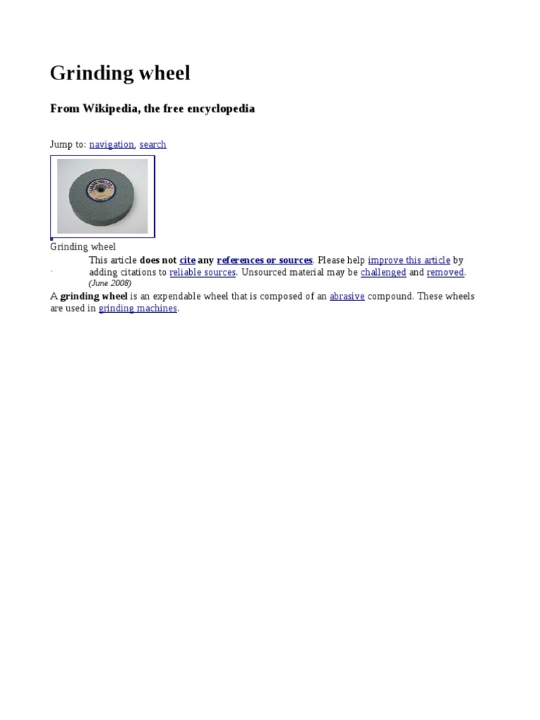 Grinding Wheels | PDF | Abrasive | Grinding (Abrasive Cutting)