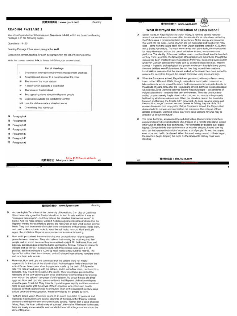 Matching Headings Homework | PDF