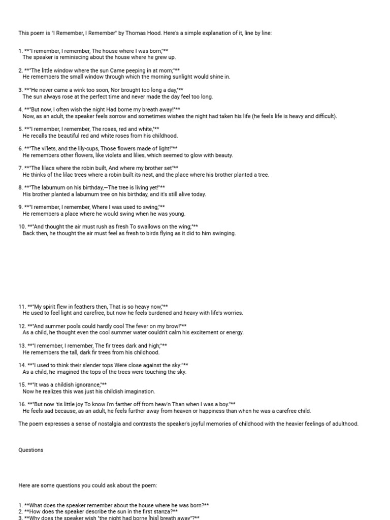 I Remember | PDF