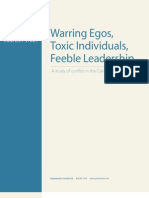 Warring Egos, Toxic Individuals, Feeble Leadership: A Study of Conflict in The Canadian Workplace