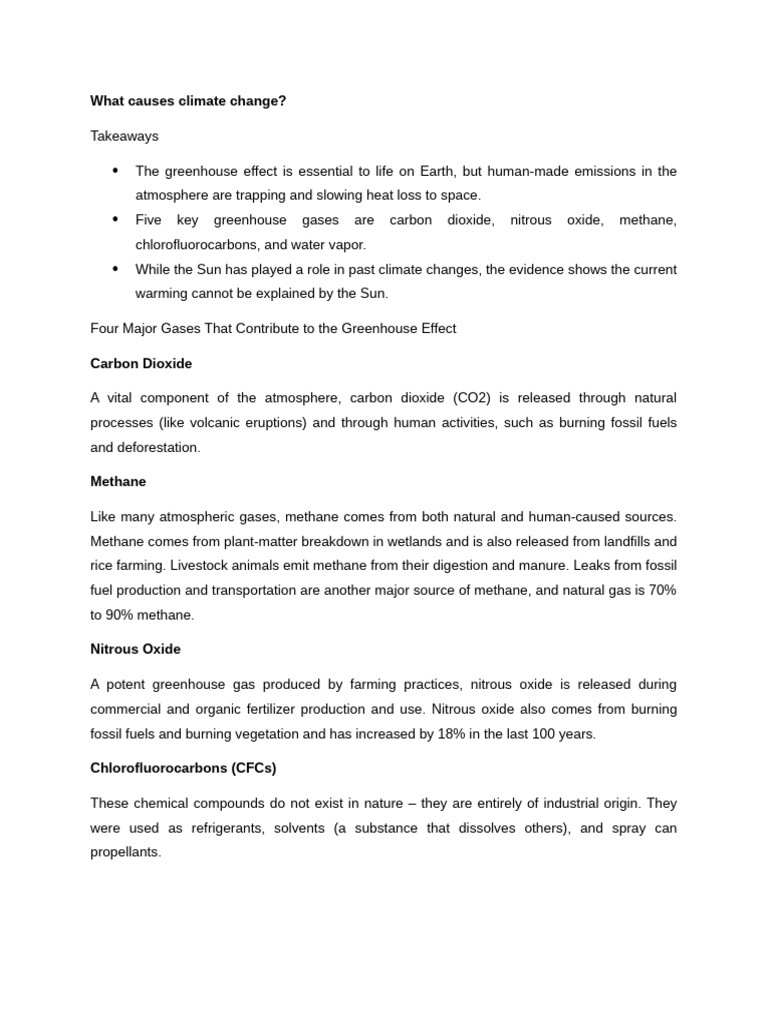 What Causes Climate Change | PDF