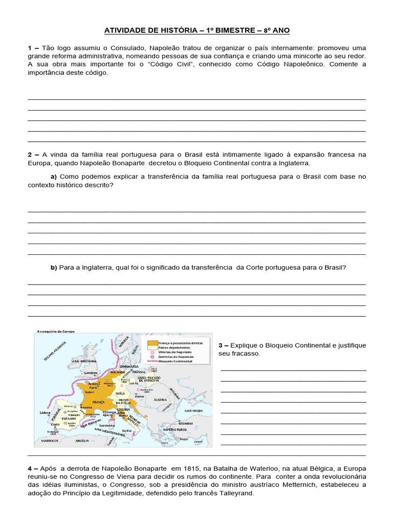 Atividade Historia 8 Ano | PDF