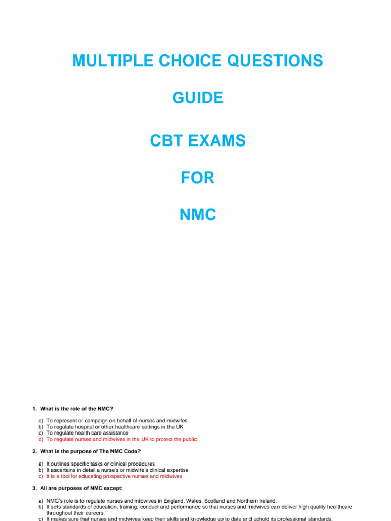 1060 cbt questions with answers pdf