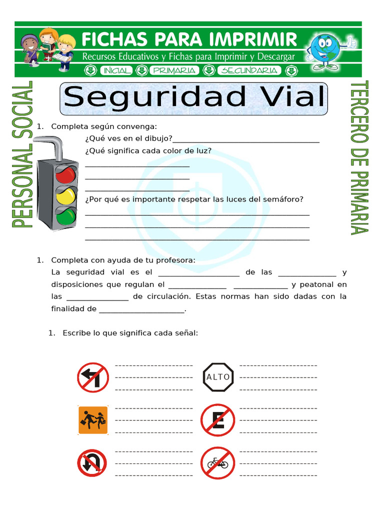 Ficha Educacion Vial Pdf