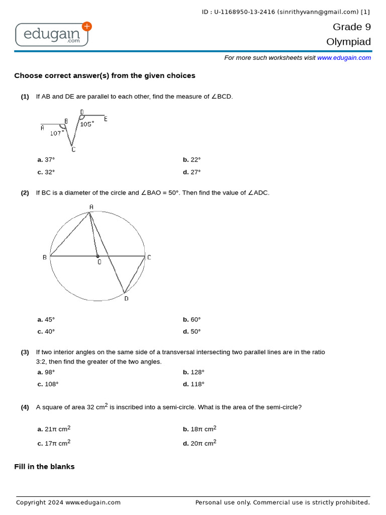 Math Olympiad 3 | PDF