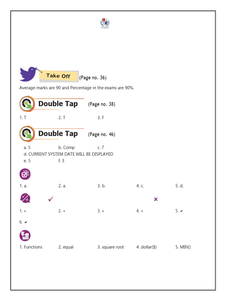Double Tap: Grade VI Chapter-3 Charts, Formulas and Functions in Excel ...