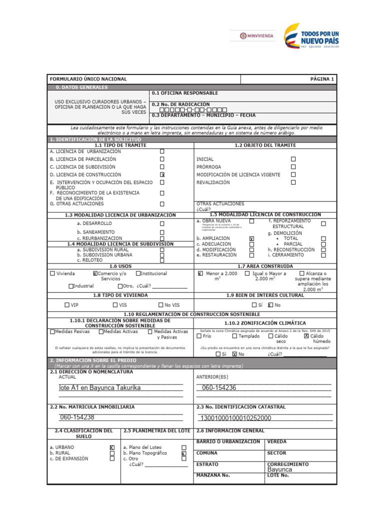 Formulario Unico 2017 | PDF