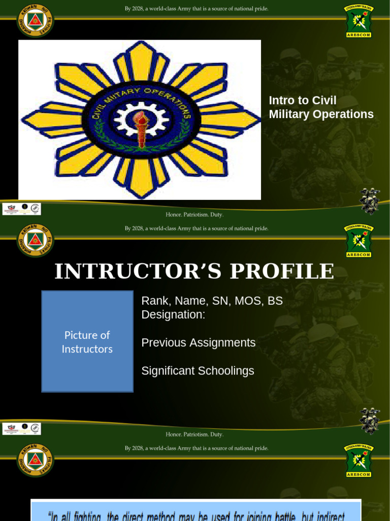 Intro To Civil Military Operations | PDF