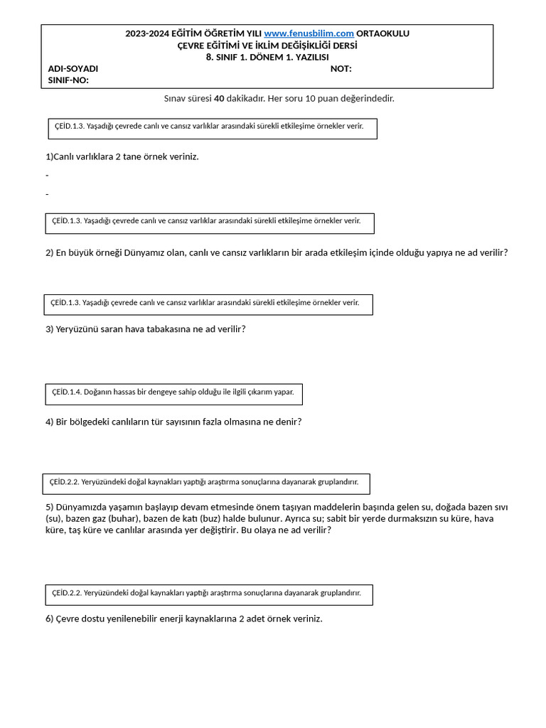 8 cevre ogrenci kazanimli pdf