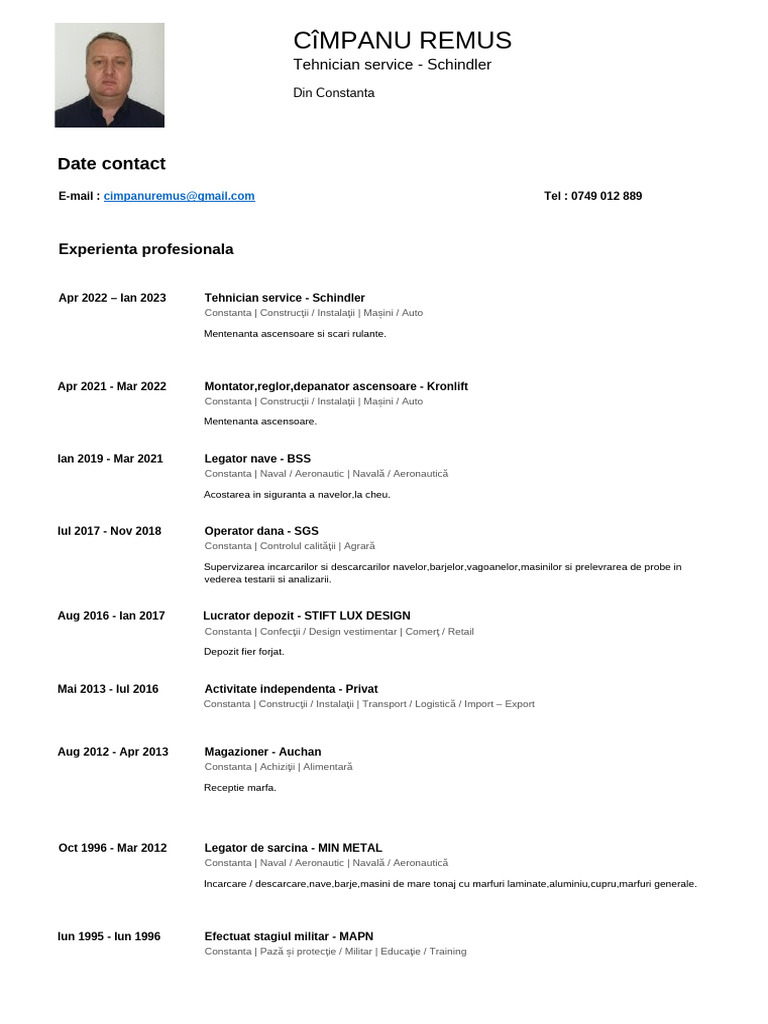 CV Cimpanu Remus | PDF