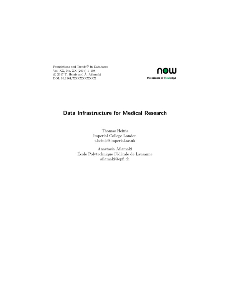 Data Infrastructure For Medical Research | PDF
