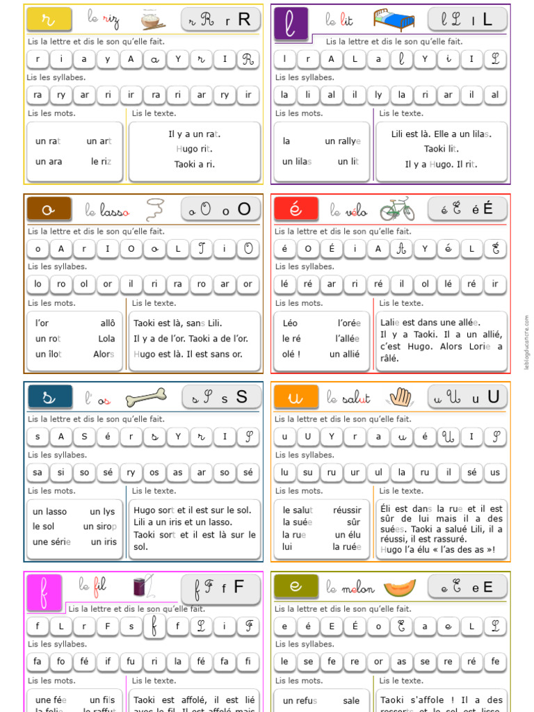 Fiches de sons pour CP à imprimer | PDF | Arts du langage et discipline ...