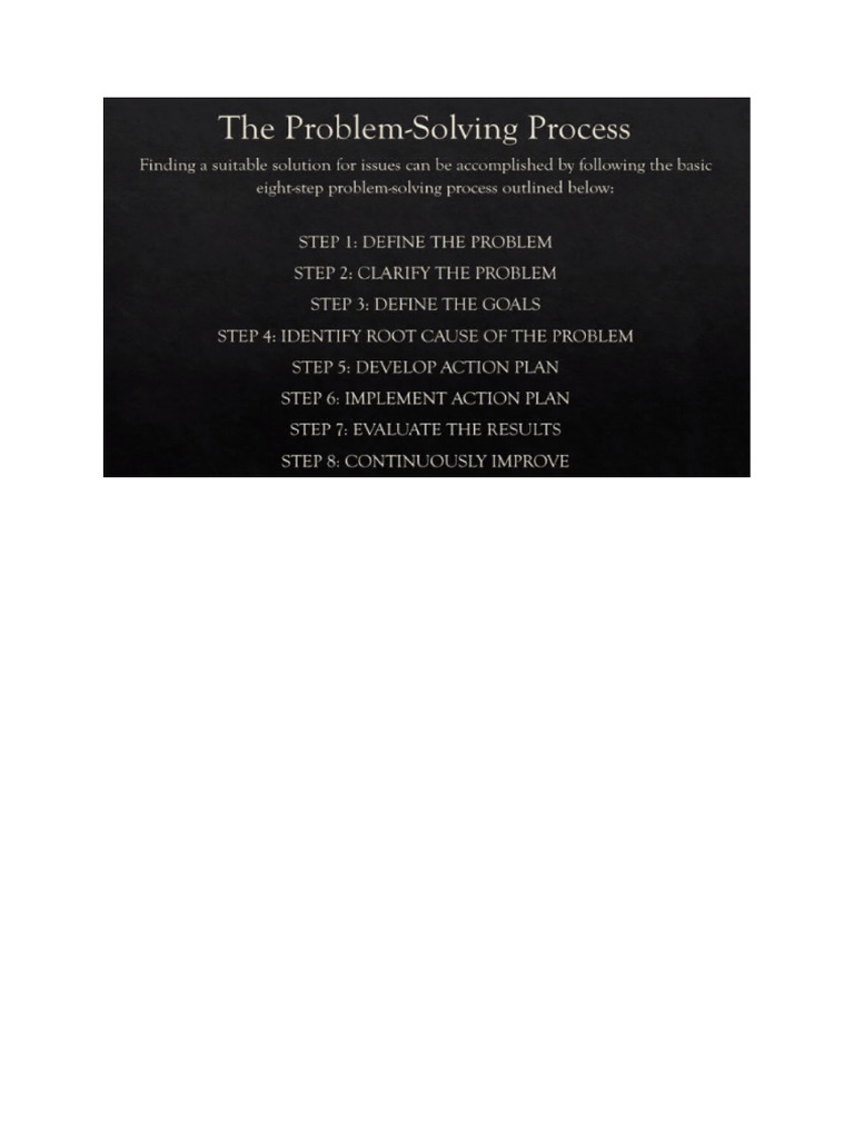 Problem Solving Process | PDF