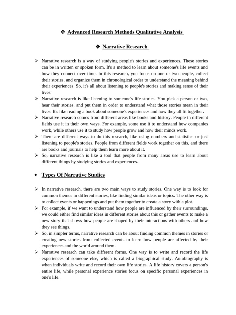 NARRATIVE STUDY RESEARCH QUESTIONS intelligence overview