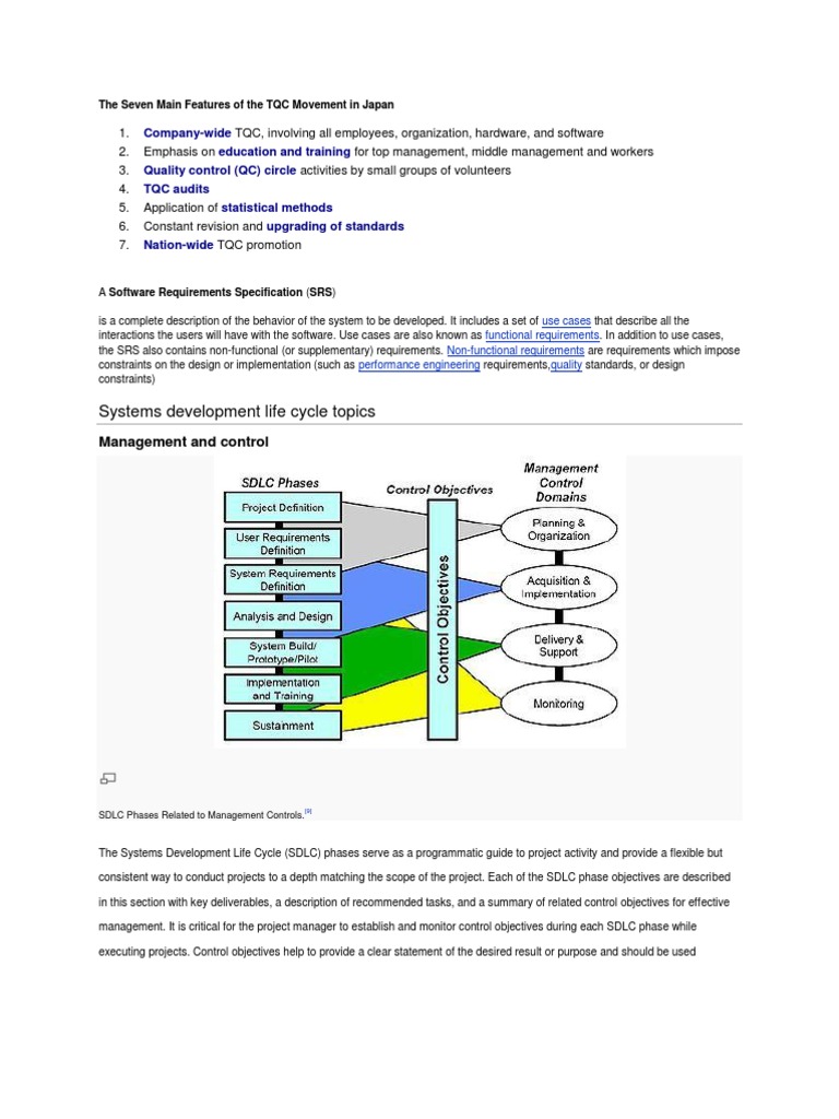 Seven Key Phases of the Systems Development Life Cycle and Associated ...