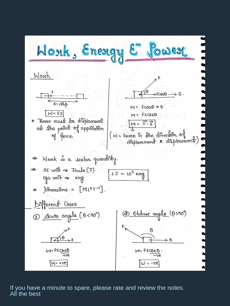 Work Energy Power | PDF