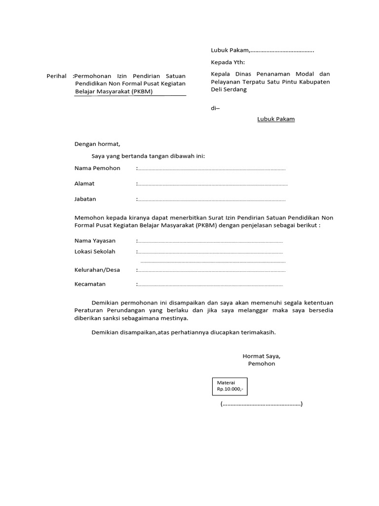 Formulir PKBM | PDF