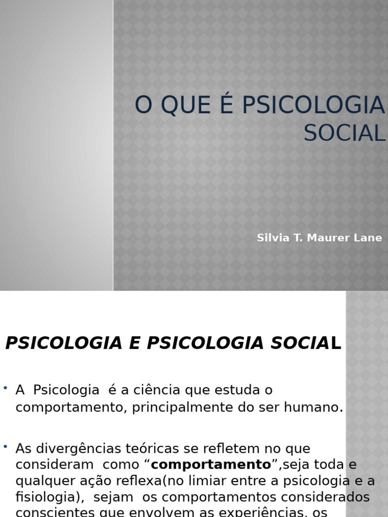 O Que É Psicologia Social | PDF