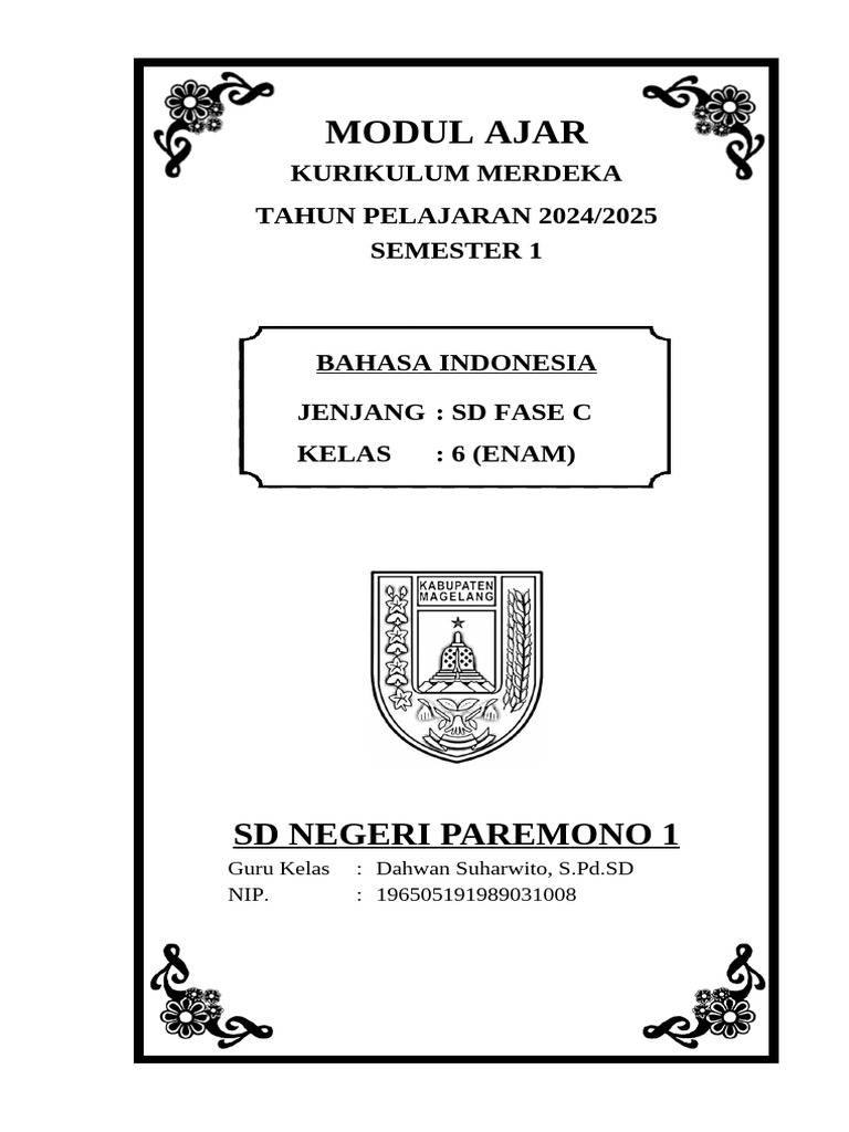 Cover MODUL AJAR - KUMER - 2024-2025 - KELAS 4 - B INDONESIA | PDF