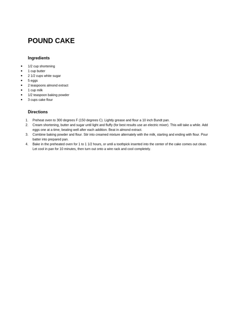 Pound Cake | PDF