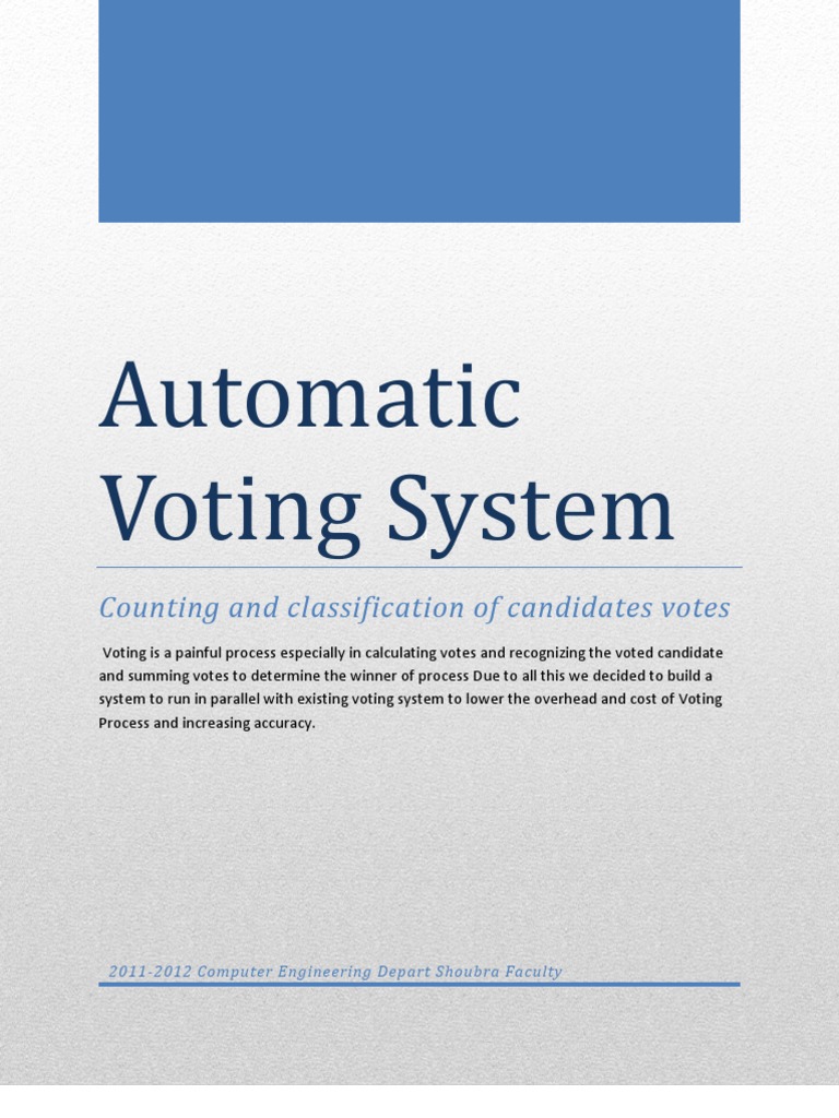 Automatic Voting System | PDF | Artificial Neural Network | Logistic ...