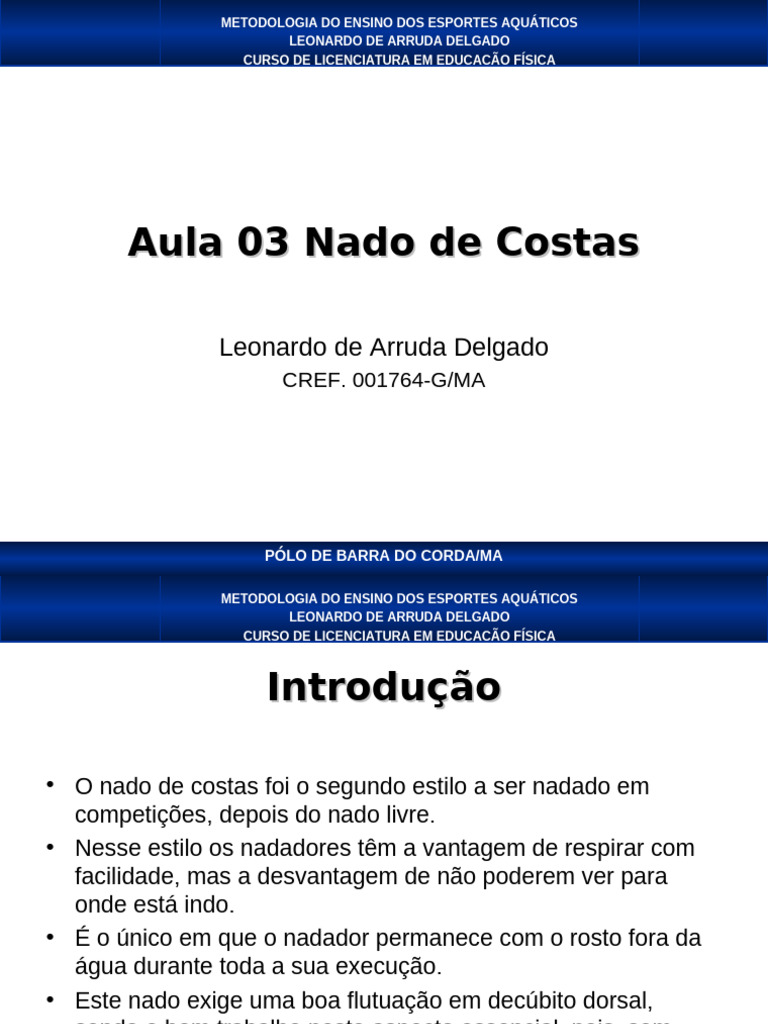 Aula 03 Natacao | PDF