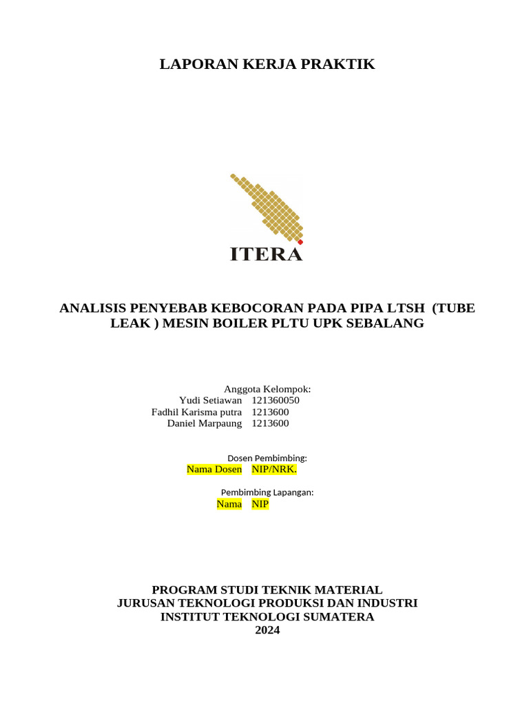 Laporan Yudi - Kp-Mt-Itera-2024 | PDF