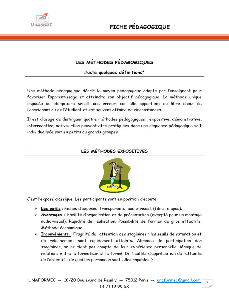 Methodes Pedagogiques Fiche | PDF