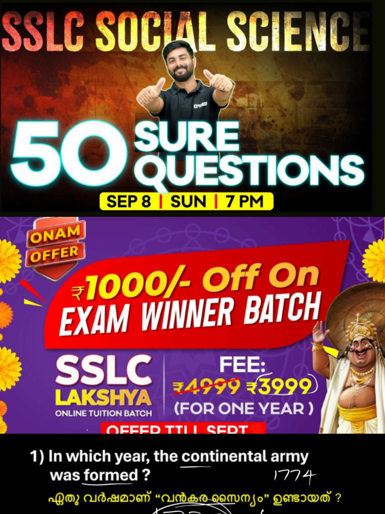Sslc Social Sure Questions Note Pdf