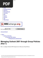 Managing Outlook 2007 Through Group Policies Part1