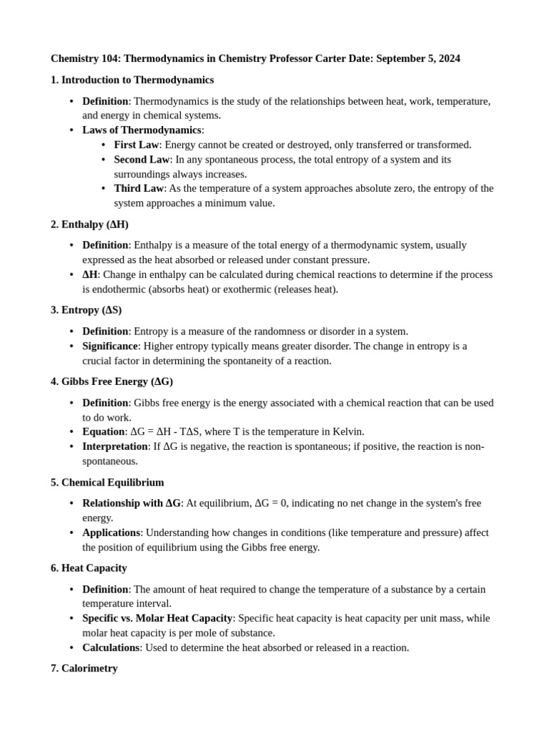 Chem 104 Notes | PDF