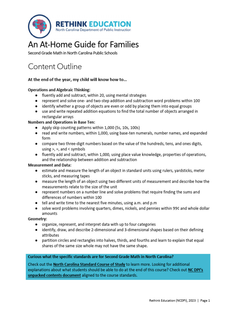 2nd Grade Parent Math Guide | PDF