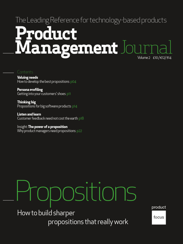 Product Management Journal Propositions | PDF