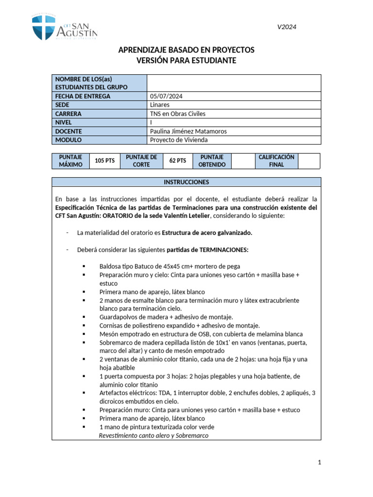 ABpro Alumno #4 - Proyecto de Vivienda | PDF