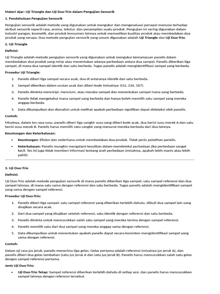 Materi Ajar Uji Segitiga Dan Duo Trio | PDF