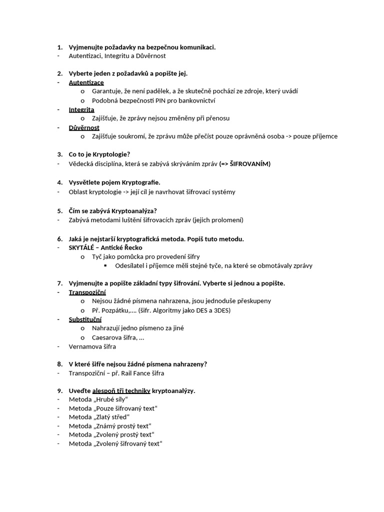 07 Cryptographic Systems Otazky 1 Pdf