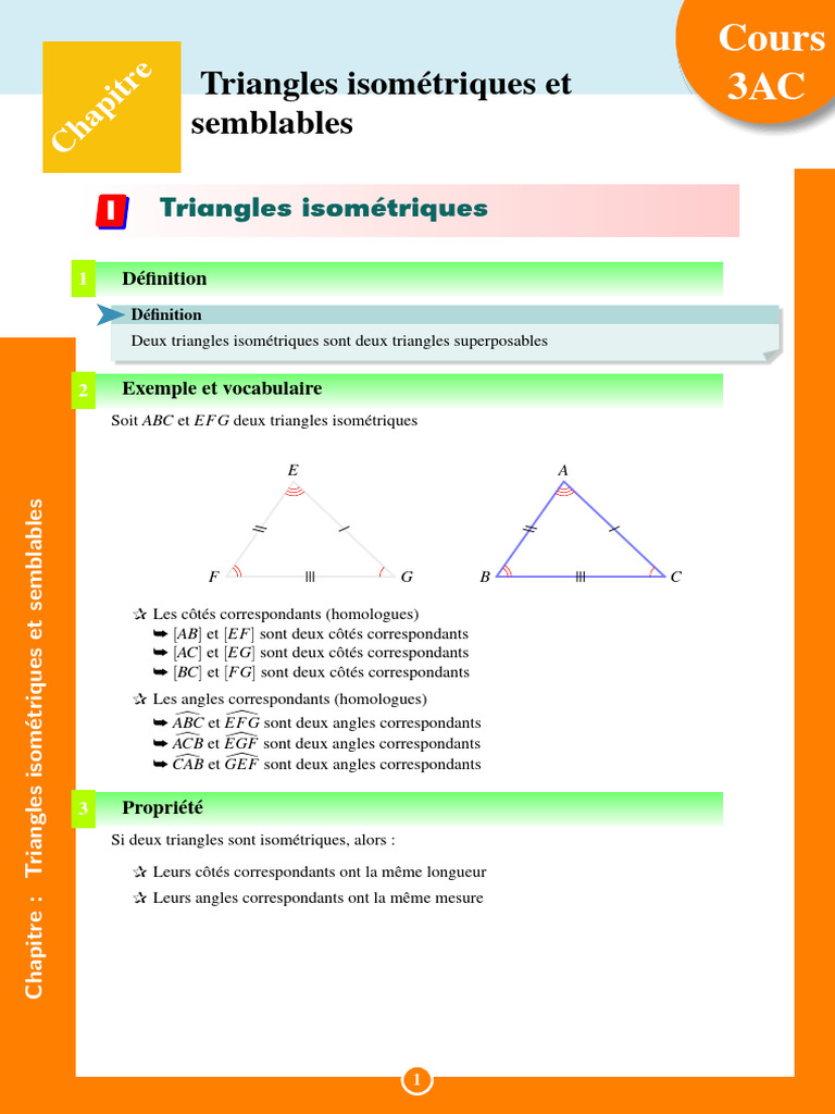 09 Triangles Isomeres Et Semblables Steinmaths | PDF