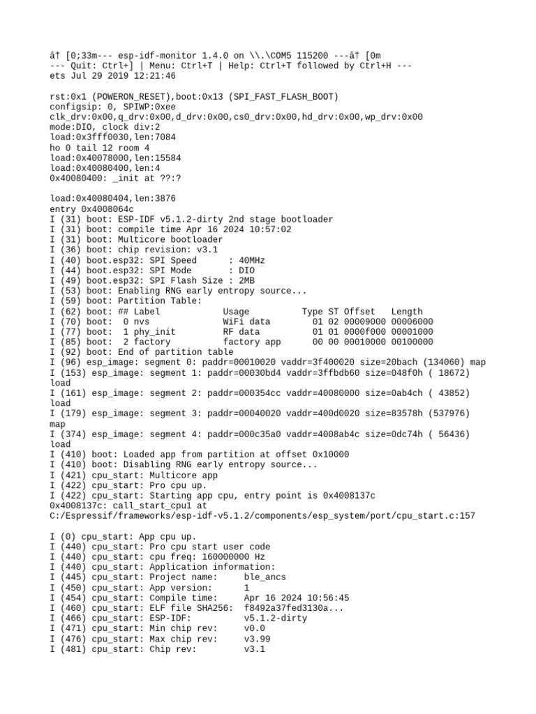 Ble Ancs Log | PDF
