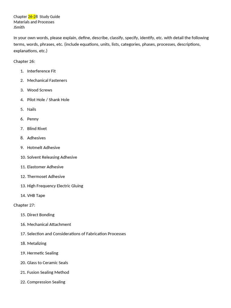 CH 26-28 STUDY GUIDE | PDF