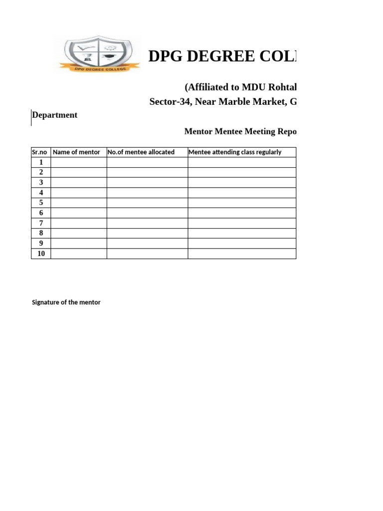 Mentor Mentee Report 3 | PDF