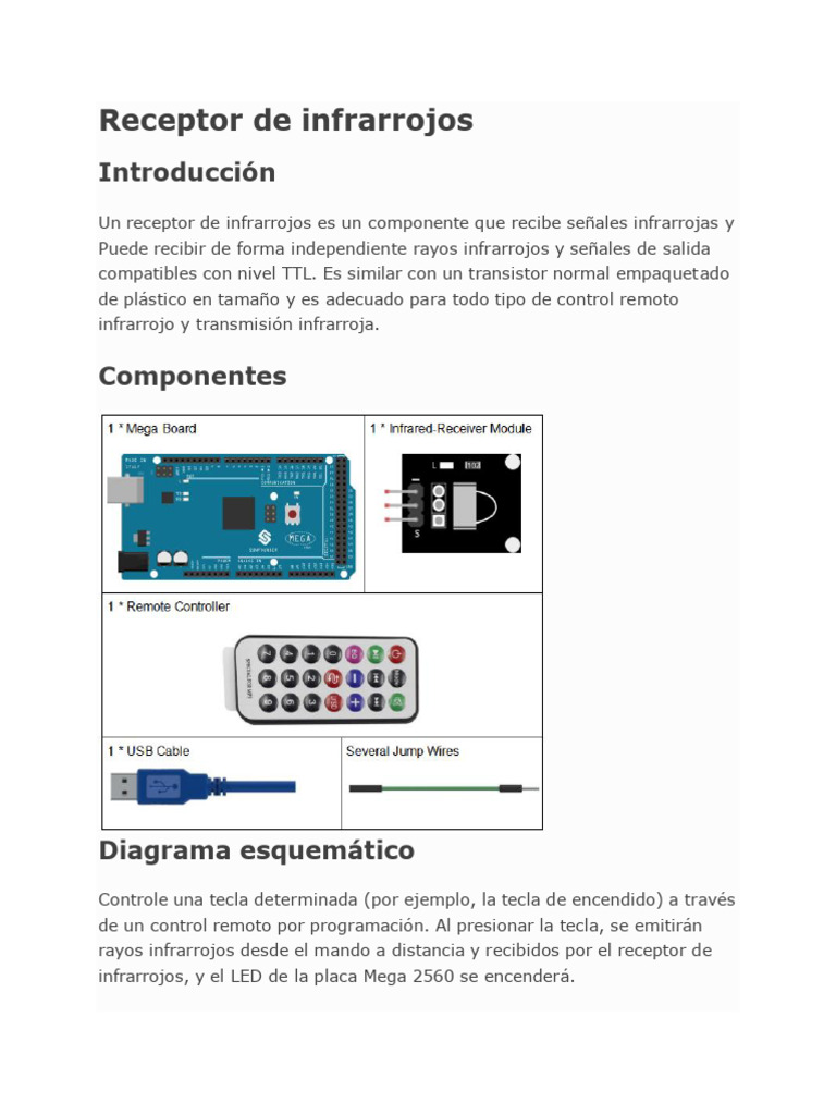 Receptor de Infrarrojos - 122457 | PDF | Control remoto | Diodo emisor ...